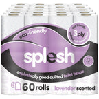 Splesh Toilet Roll Soft & Quilted 3-Ply Lavender Scented Toilet Tissue, 60 Rolls