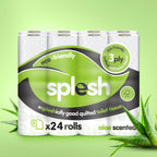 Splesh Toilet Roll Soft & Quilted 3-Ply AloeVera Scented Toilet Tissue, 24 Rolls