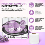 Splesh Toilet Roll Soft & Quilted 3-Ply Lavender Scented Toilet Tissue, 24 Rolls