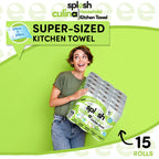 Splesh Culina Kitchen Towel 3 Ply Ultra Absorbent Household XL Roll, 15 Rolls