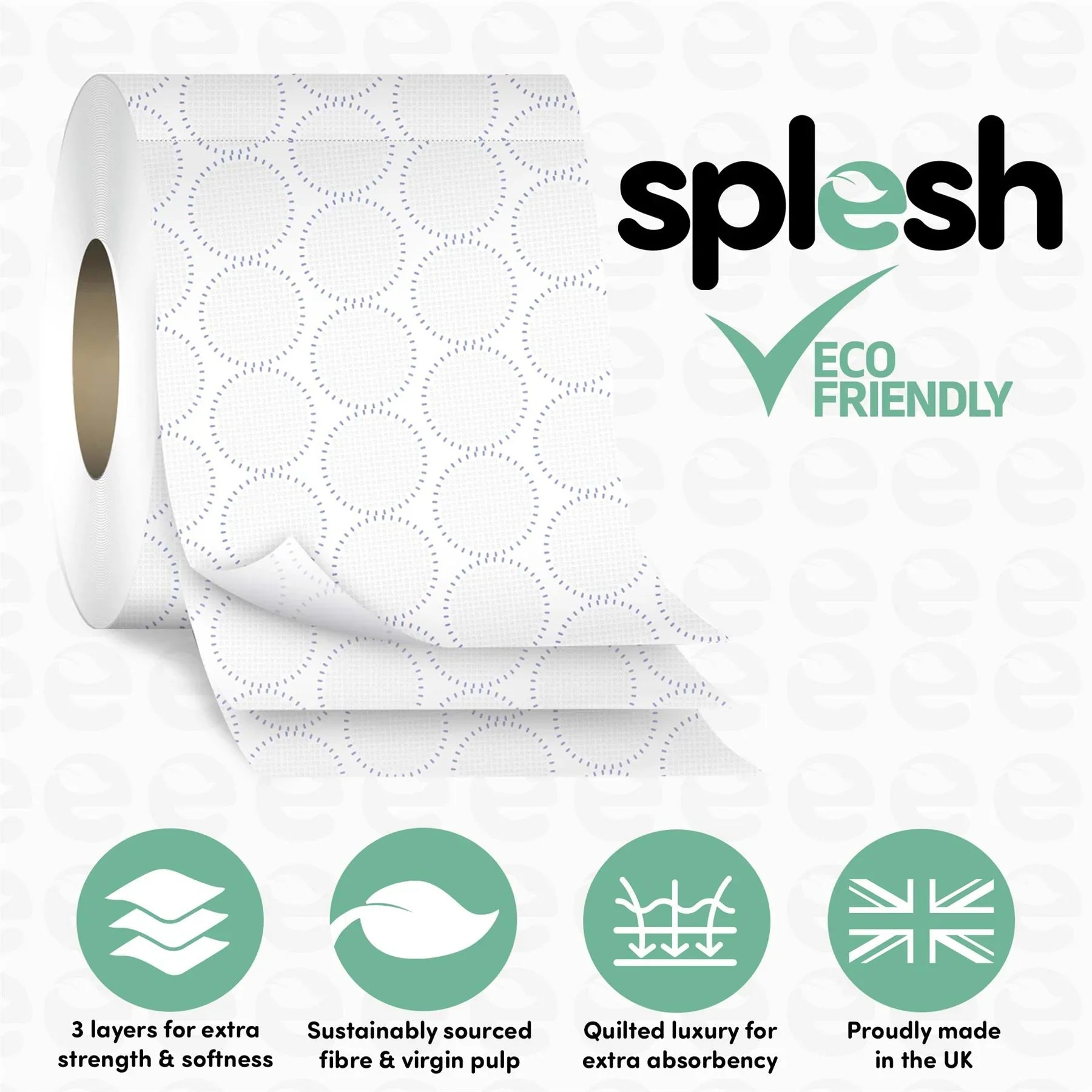 Splesh Toilet Roll Eco-Friendly, Soft & Quilted, Aloe Vera, 60 Rolls
