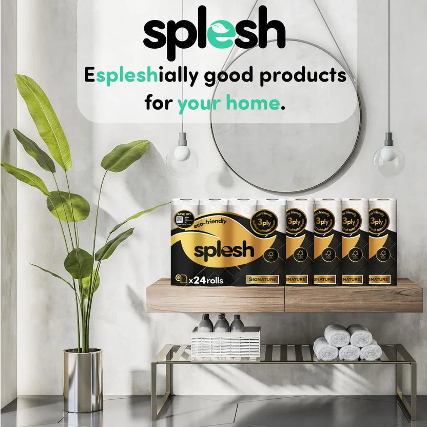 Splesh Toilet Roll Signature Scented 24 Rolls|Quilted 3-Ply Soft Toilet Paper
