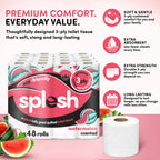 Splesh Quilted Toilet Roll Luxury Watermelon 3-Ply Soft Toilet Paper, 48 Rolls