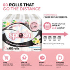 Splesh Quilted Toilet Roll Luxury Vanilla & Marshmallow 3-Ply Soft Toilet Paper, 60 Rolls