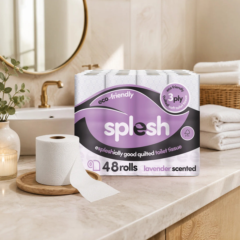 Splesh Toilet Roll Soft & Quilted 3-Ply Lavender Scented Toilet Tissue, 48 Rolls