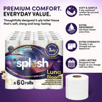 Splesh Quilted Luna Bloom 3-Ply Luxury Scented Toilet Tissue Paper, 60 Rolls