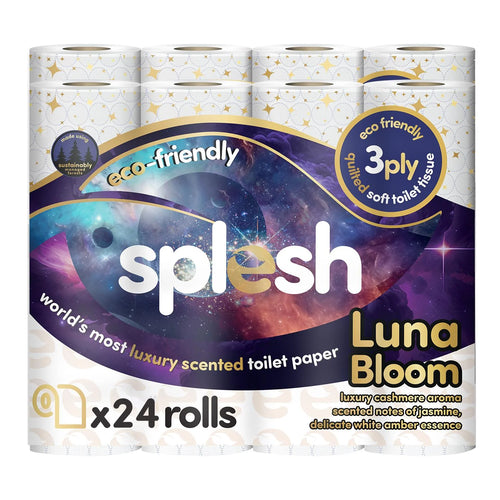Splesh Quilted Luna Bloom 3-Ply Luxury Scented Toilet Tissue Paper, 24 Rolls