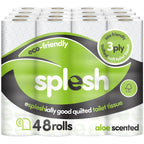 Splesh Toilet Roll Soft & Quilted 3-Ply AloeVera Scented Toilet Tissue, 48 Rolls