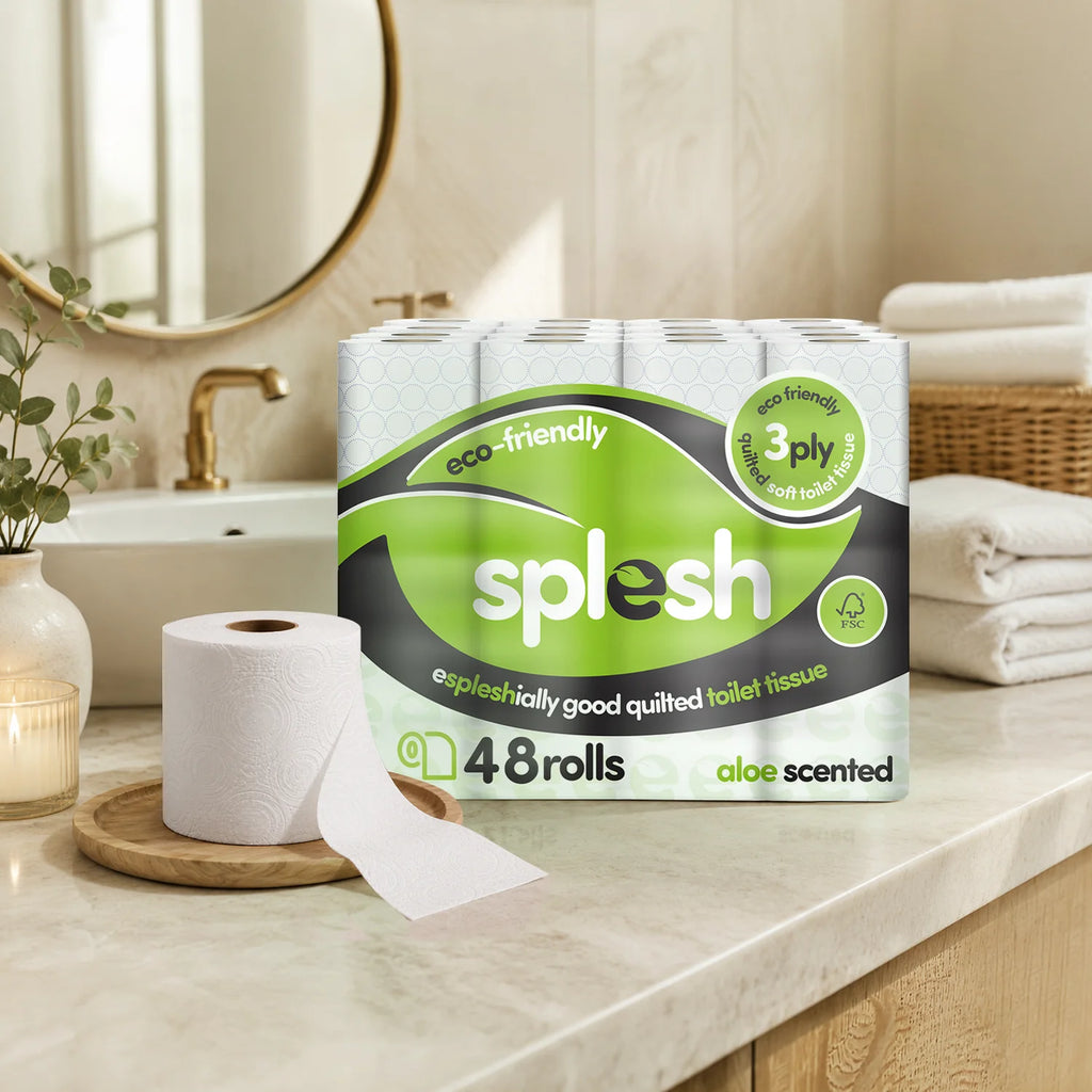Splesh Toilet Roll Soft & Quilted 3-Ply AloeVera Scented Toilet Tissue, 48 Rolls