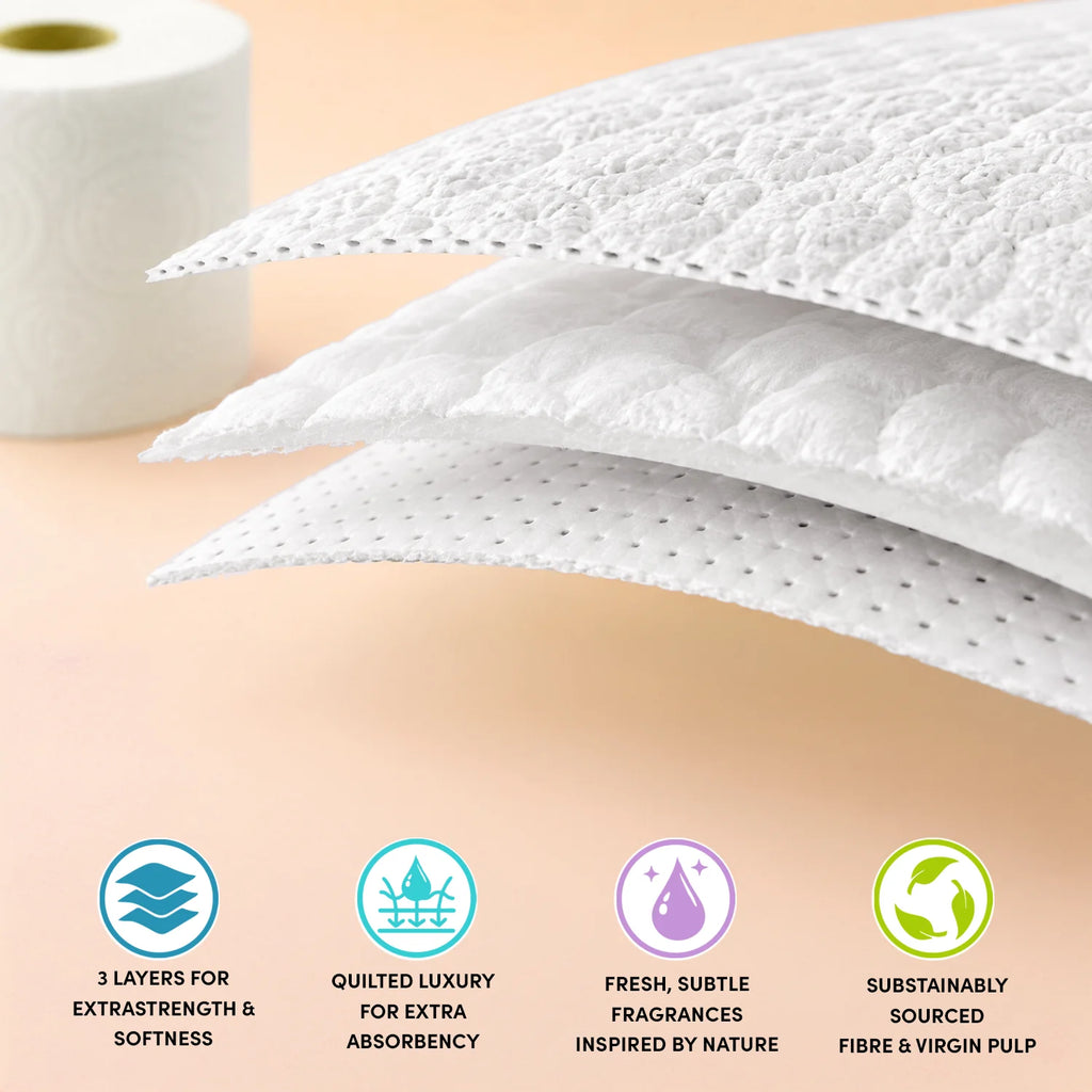 Splesh Toilet Roll Signature Scented 48 Rolls|Quilted 3-Ply Soft Toilet Paper