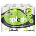 Splesh Toilet Roll Eco-Friendly, Soft & Quilted, Aloe Vera, 60 Rolls
