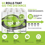 Splesh Toilet Roll Eco-Friendly, Soft & Quilted, Aloe Vera, 60 Rolls