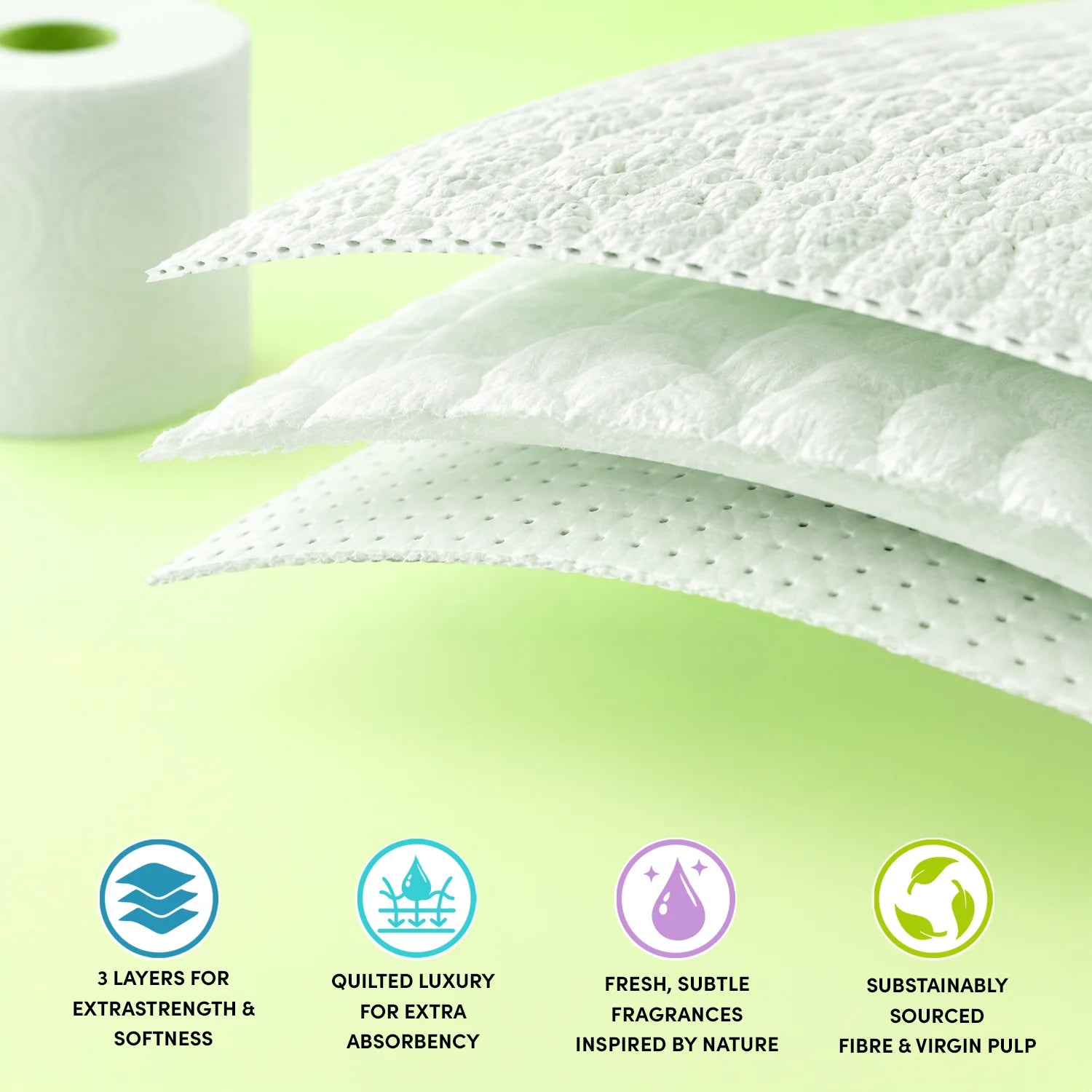 Splesh Toilet Roll Eco-Friendly, Soft & Quilted, Aloe Vera, 60 Rolls
