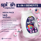 Splesh Xtra Stain Removal 3in1 Laundry Capsules, 5 Months Supply Bulk Buy 140 Washes