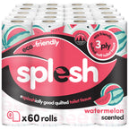 Splesh Quilted Toilet Roll Luxury Watermelon 3-Ply Soft Toilet Paper, 60 Rolls